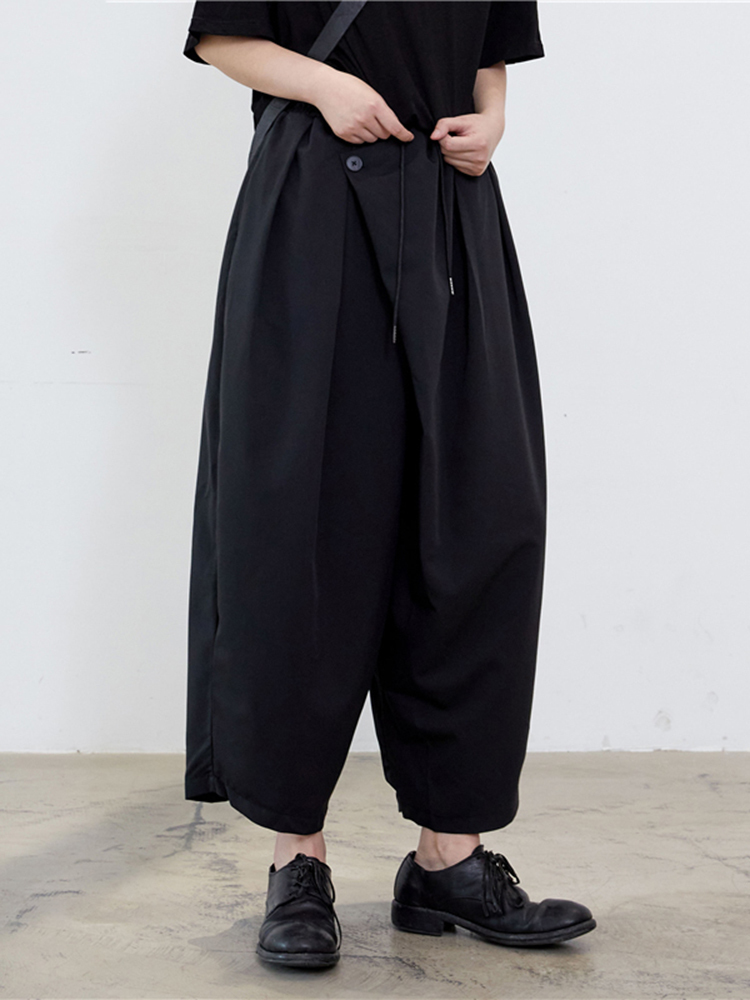 [EAM] High Waist Black Split Joint Long Wide Leg Trousers New Loose Fit Pants Women Fashion Tide Spring Autumn 2022 1Y041 alx