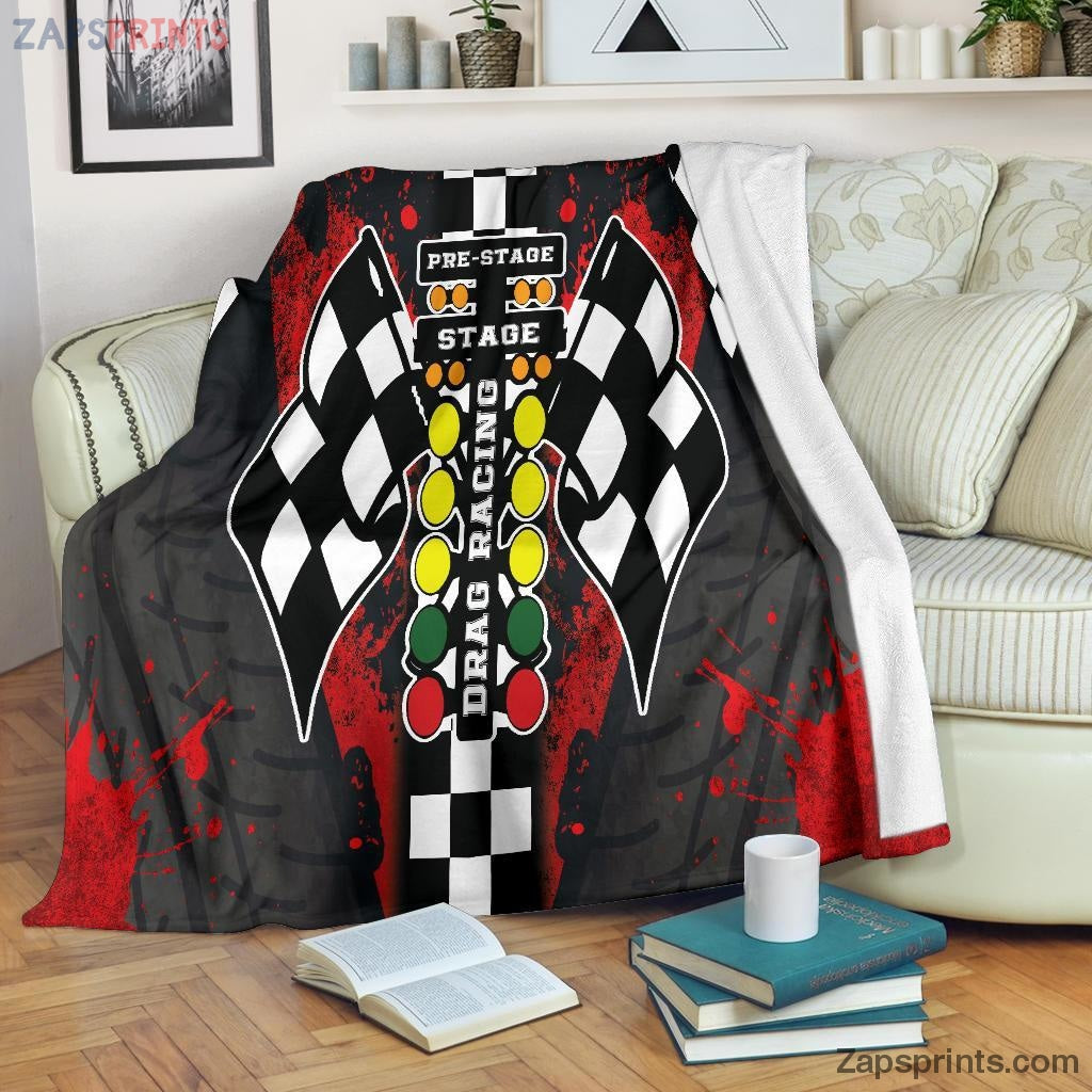 Gift For Racing Lover – Drag Racing Blanket Red – Gift For Friends