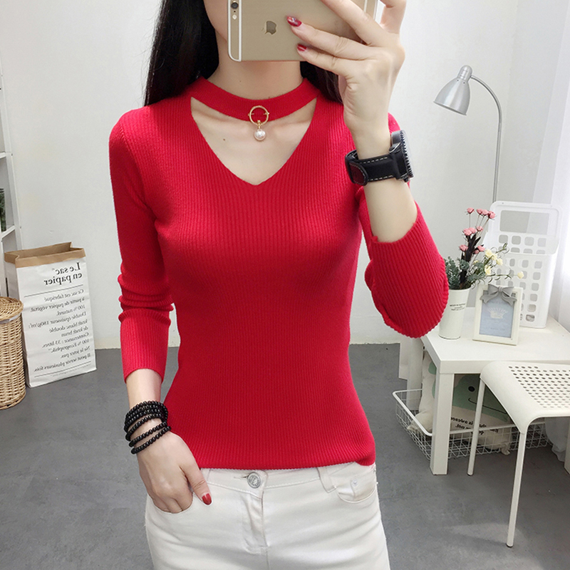 Sweaters For Women Ladies Korean Basic High Elastic Knitted Sweater thin Sexy Pullovers Long Sleeve Slim Soft Pull Femme 2021 alx