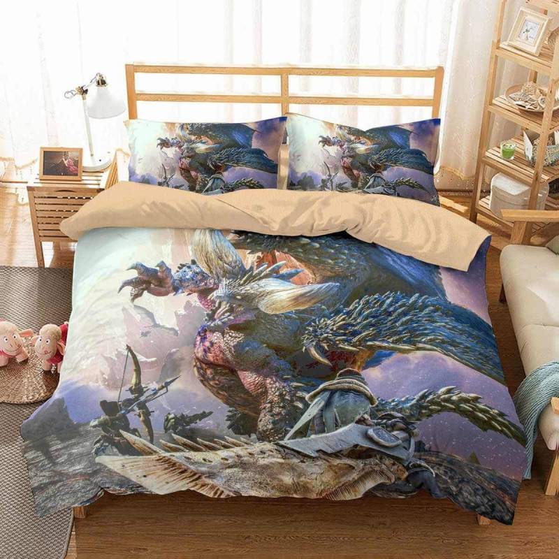 3D Customize Monster Hunter World Bedding Set Duvet Cover Set Bedroom Set Bedlinen 5