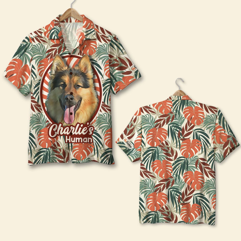 Custom Photo Dog Lover Hawaii Shirt Floral Pattern 04 Ha57270