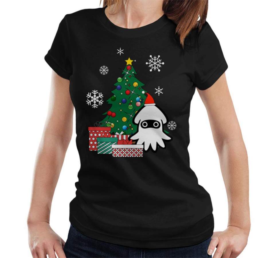 Blooper Squid Around The Christmas Tree Mario Women’s T-Shirt