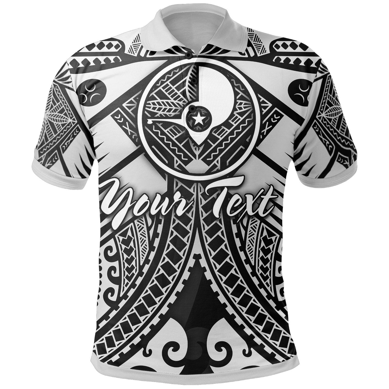 Yap White Seal With Polynesian Tattoo Custom Name Polo Shirt | For Men & Women | Pn1102