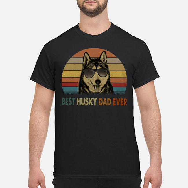 Best Husky Dad Ever Vintage Retro Gift for Men Women Dog lovers T-shirt