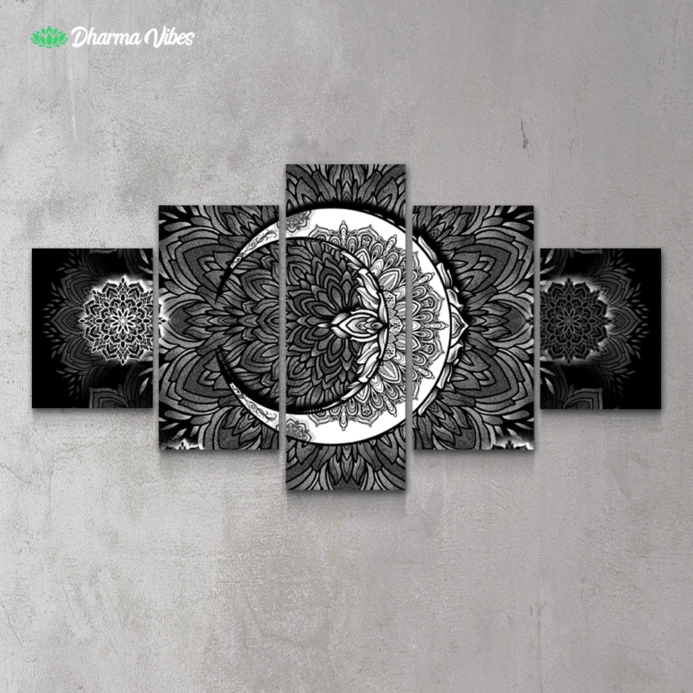 Crescent Moon – New By Yantrart Design 5-Piece Canvas
