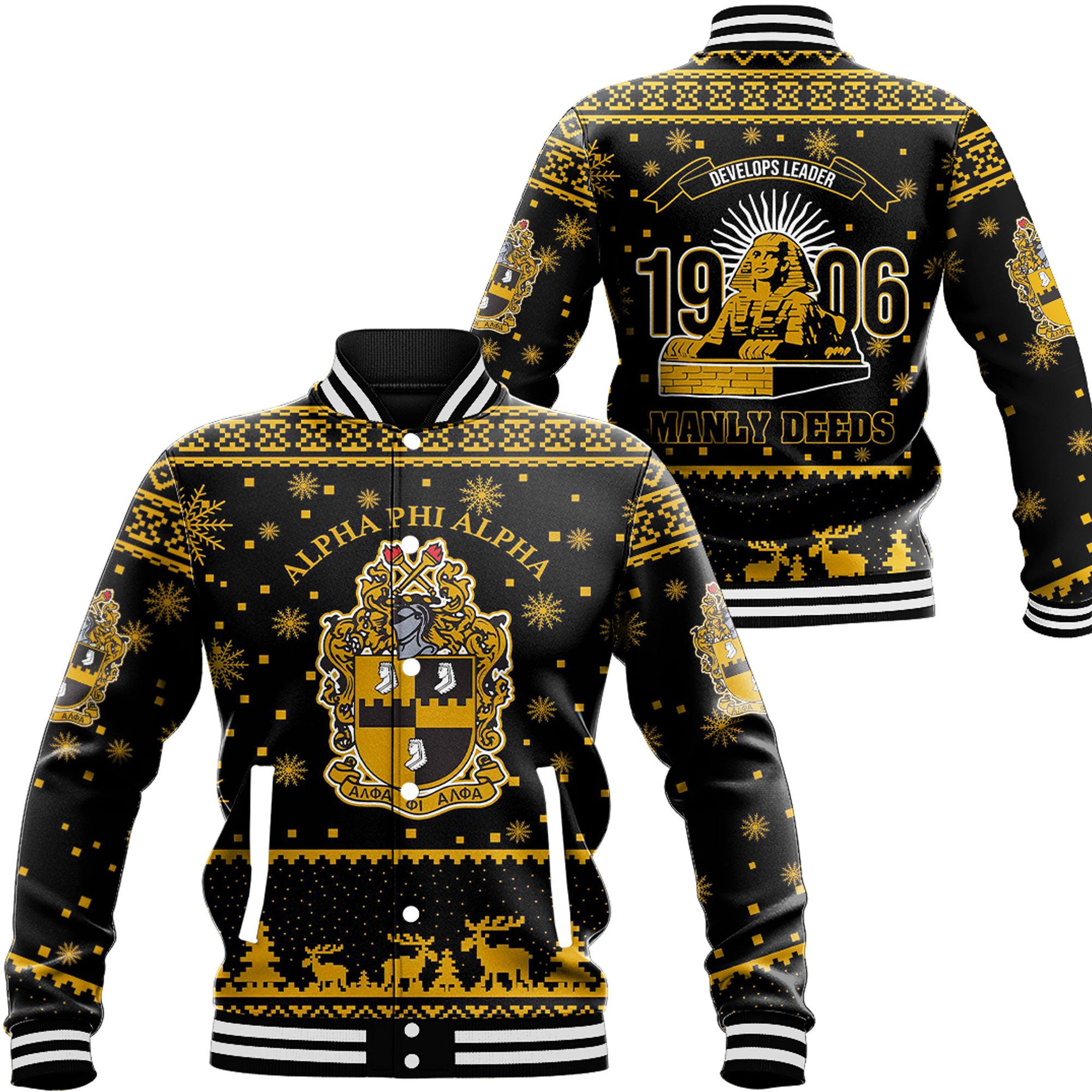 Africa Zone Clothing – Alpha Phi Alpha Christmas Baseball Jackets A35