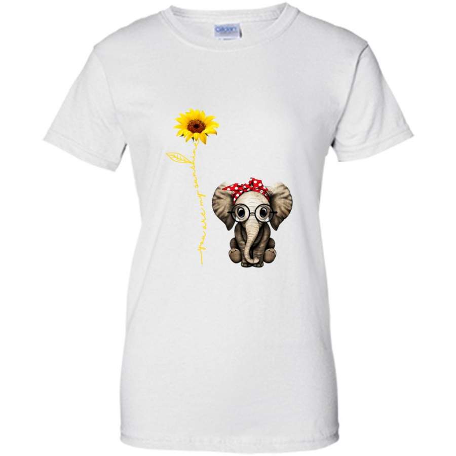 You Are My Sunshine Sunflowe Art Design, Safe The Elephant – Gildan Women Shirt