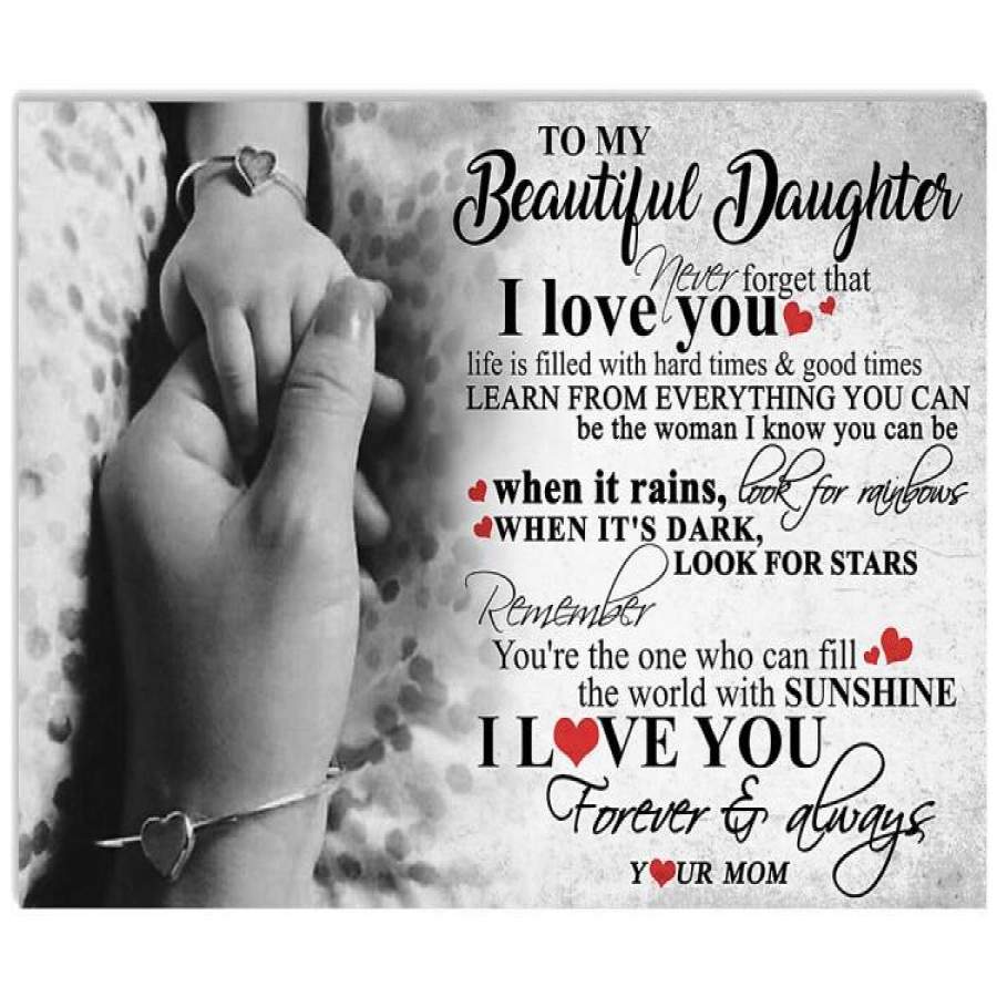 MOM TO MY BEAUTYFUL DAUGHTER-I LOVE YOU Horizontal Poster