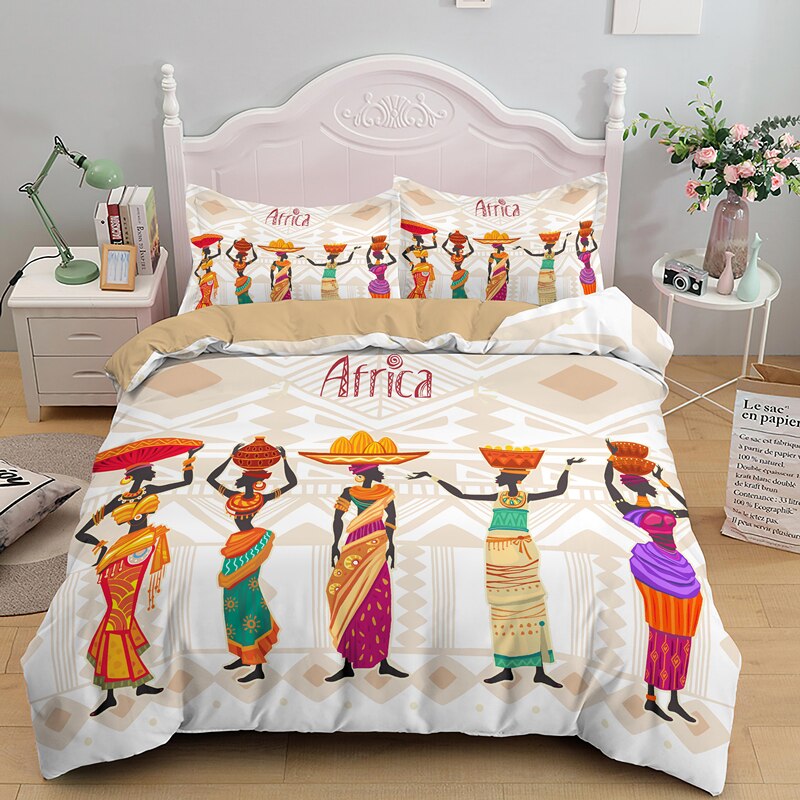 Traditional African Elements Bedding Set Twin Queen King Size Bedclothes With Pillowcase Hippie Bed Cover Home Textiles Duvet Covers