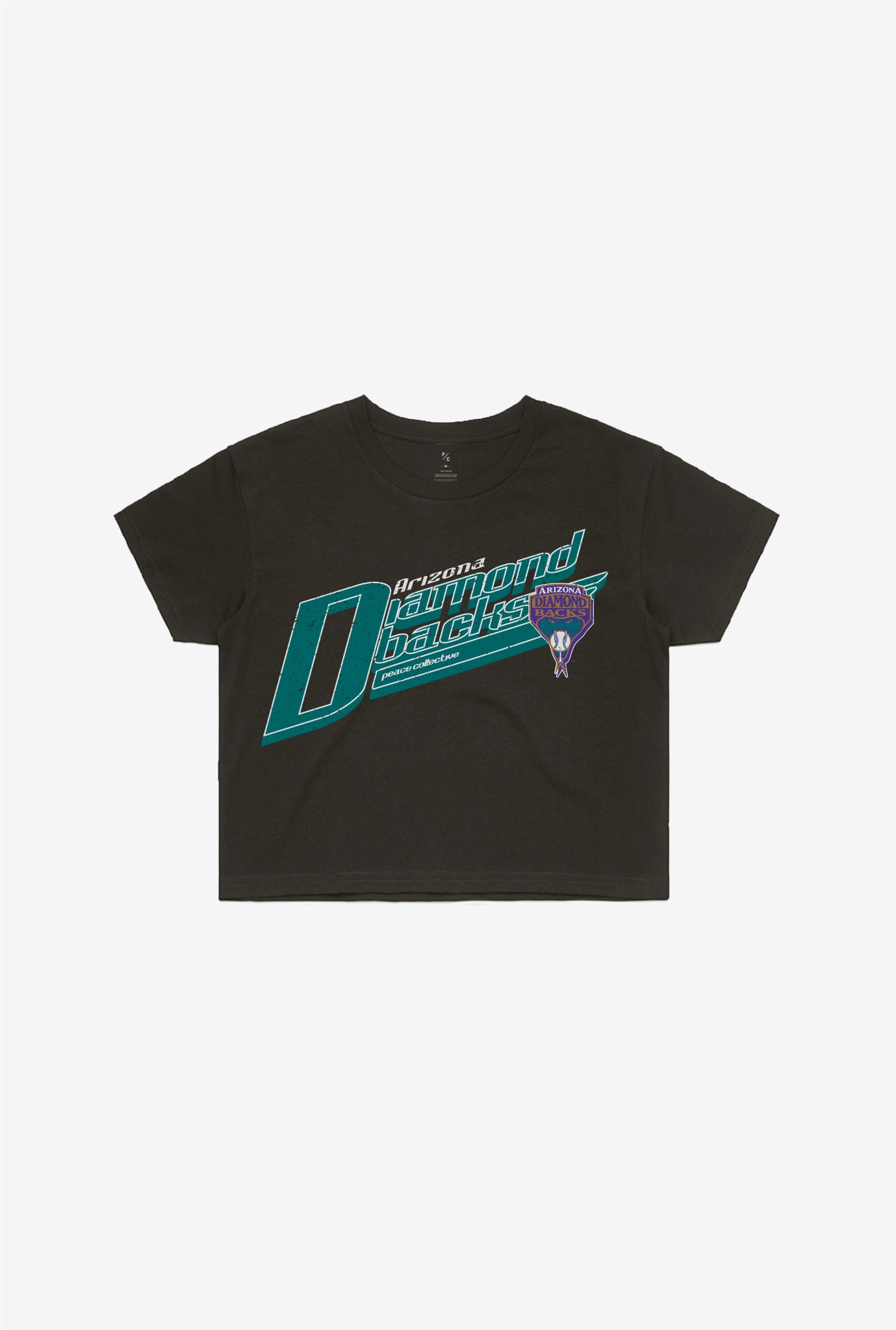 Arizona Diamondbacks Garment Dyed Cropped T-Shirt – Black