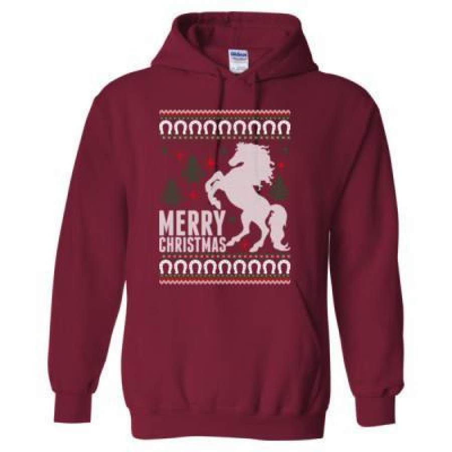 AGR Horse Ugly Christmas Sweater Xmas – Heavy Blend™ Hooded Sweatshirt