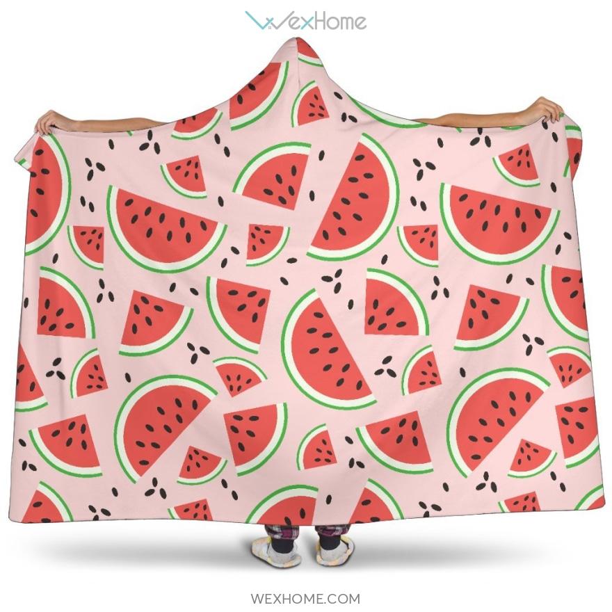 Watermelon Pattern Hooded Blanket