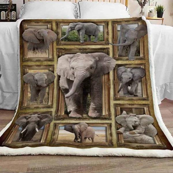 Ltl – Elephant – 3D Elephant – Blanket, Fleece Blanket / Queen