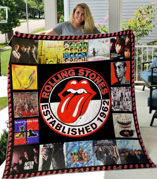 The Rolling Stones Merch Established 1962 Quilt Blanket