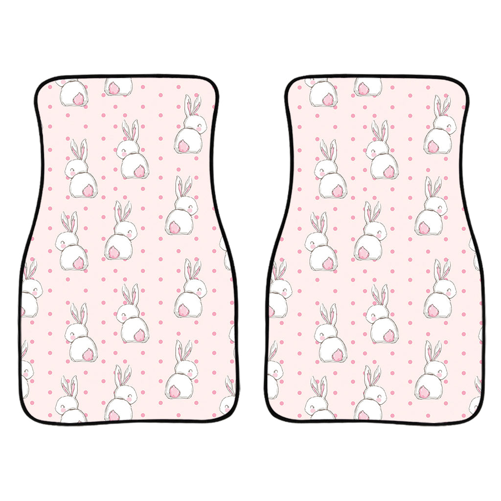 Cute Rabbit Pattern Print Front Car Floor Mats