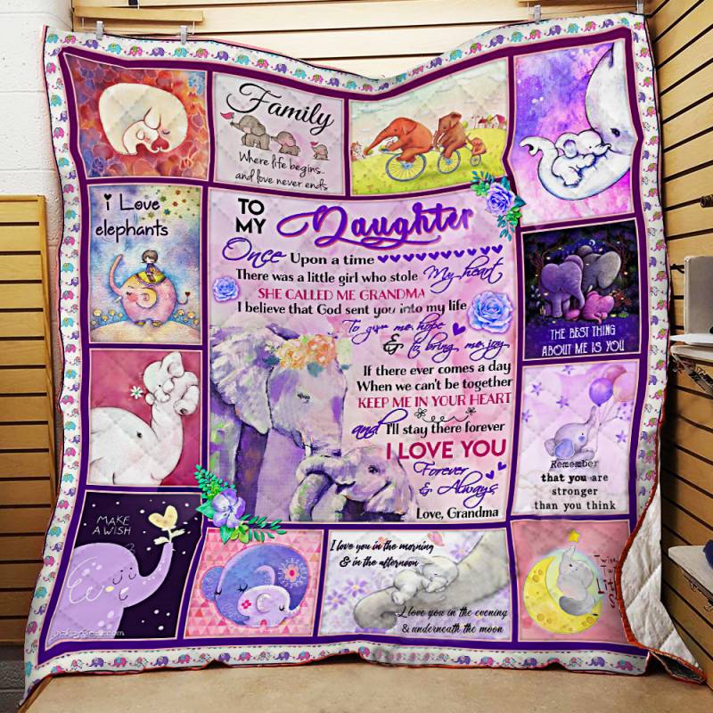 Lovely Elephant Daughter Mom Quilt – N100211