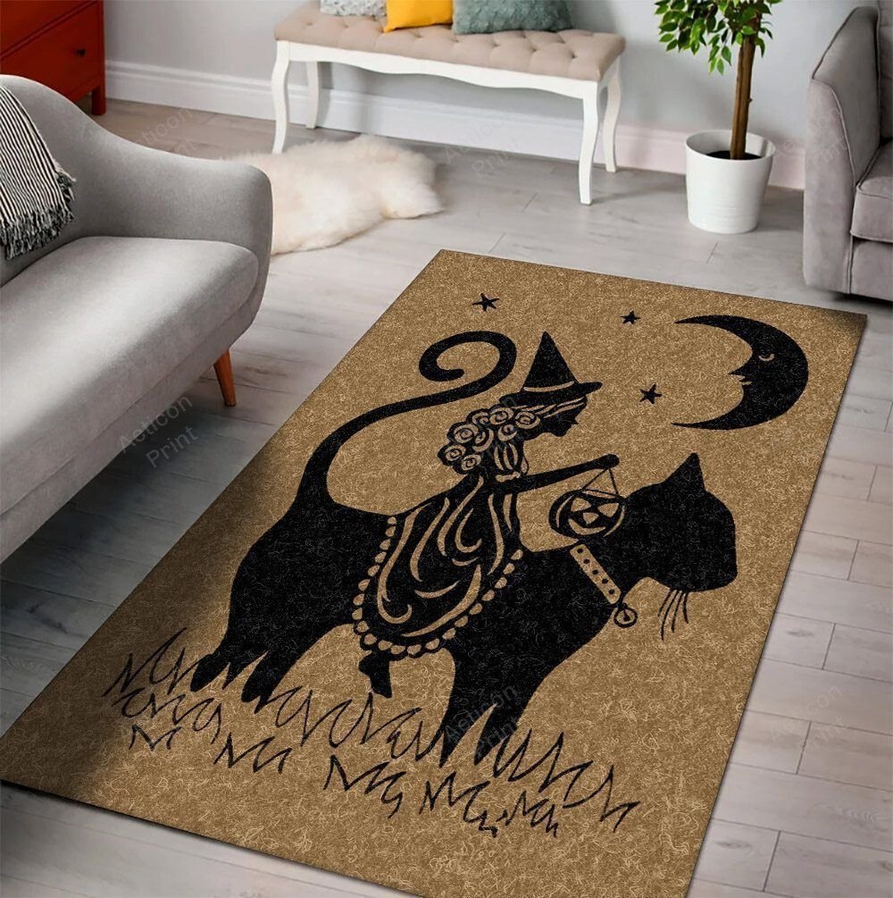 Happy Halloween Home Decor Pumpkin Field Witch Jack-Straw Party Zoombie Area Rug Carpet Vintage Home Decor Gift Idea Carpet