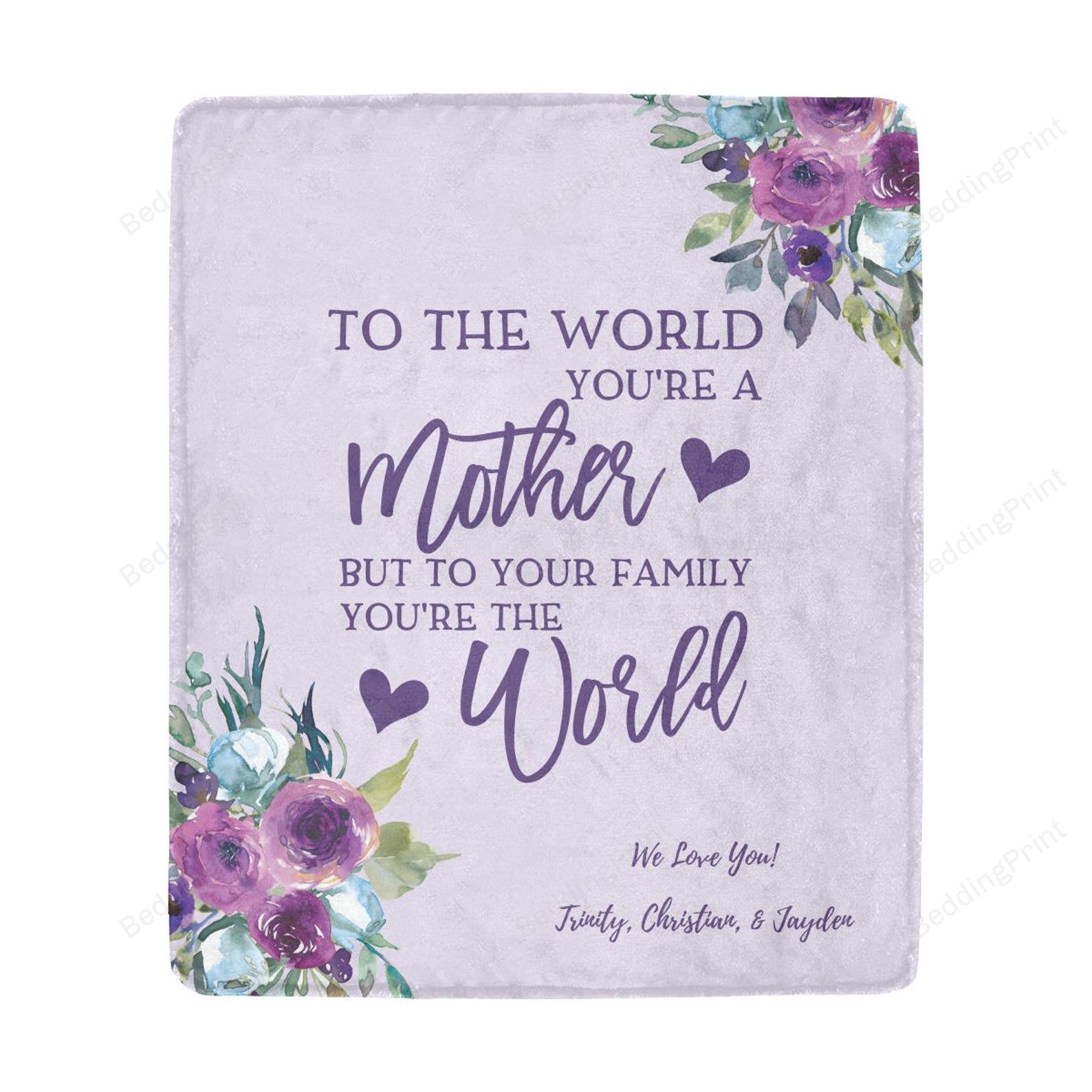 Customizable Personalized To My Mother Blankets Best Mom Ever Custom Blankets Gifts For Birthday Women’s Day Mothers’ Day Holidays To My Mom Mother Mama From Daughter Son Children Fleece Blankets