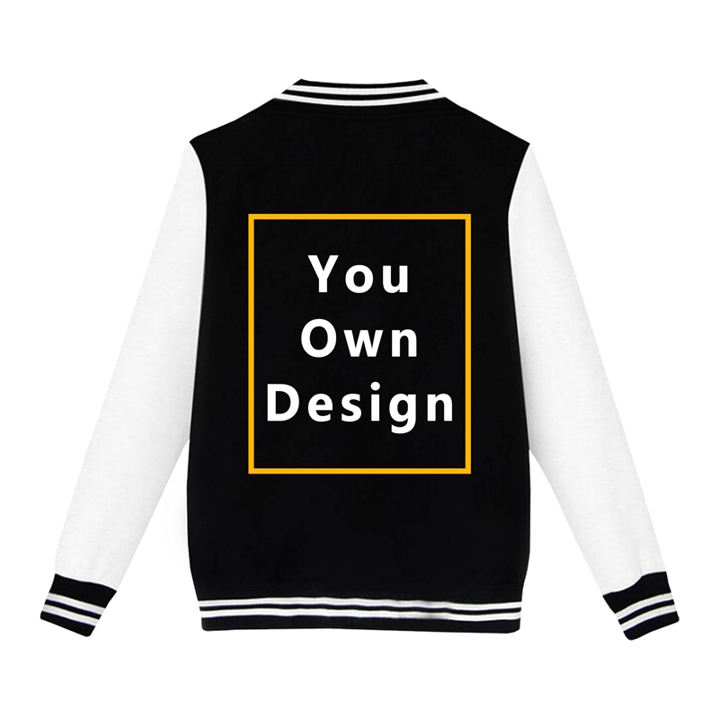 Your Own Design Brand Logo Picture Custom Men And Women DIY Rugby Uniform Coat Jacket Tracksuit Long Sleeve Sweater Hip Hop Coat alx