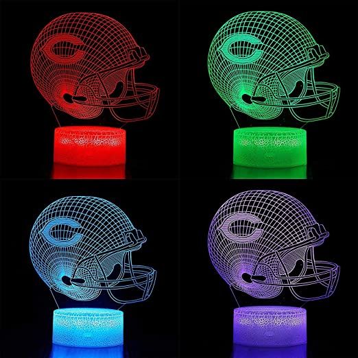 Chicago Bears 3D Night Light with 7 Colors and Touch Sensor