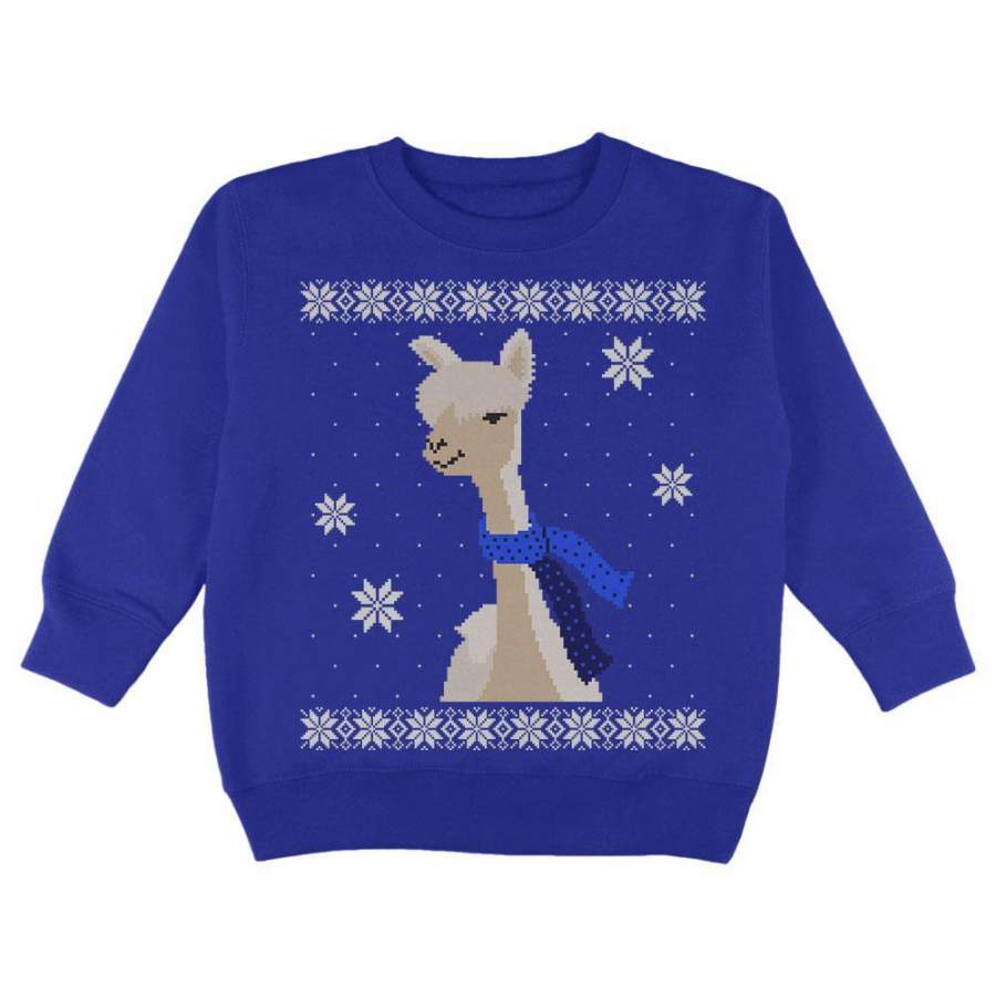 Big Alpaca Scarf Ugly Christmas Sweater Toddler Sweatshirt