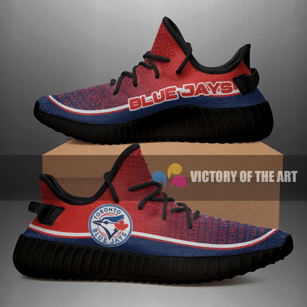 Colorful Line Words Toronto Blue Jays Yeezy Shoes