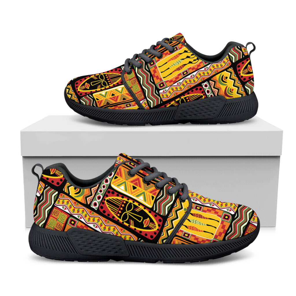 Sunset Ethnic African Tribal Print Black Athletic Shoes