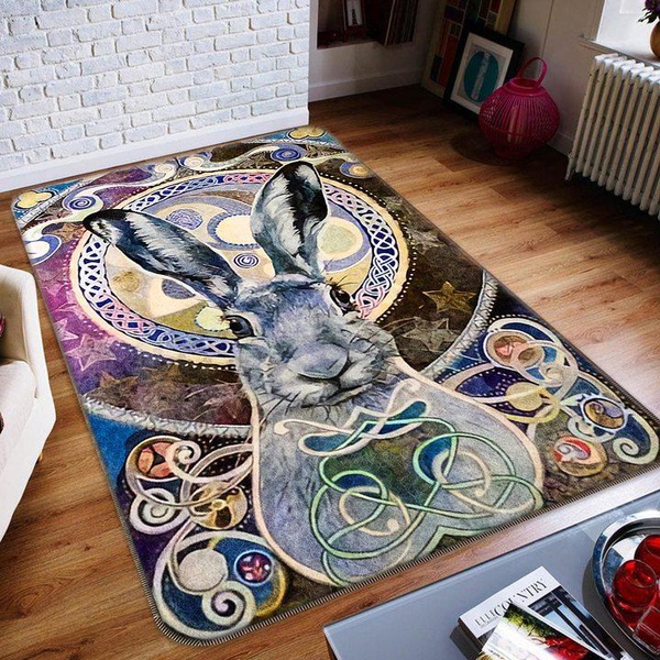 Rabbit Anti-Skid Plush Velour Area Rug | Ar1695