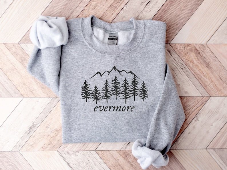 Evermore Embroidered Sweatshirt 2D Crewneck Sweatshirt All Over Print Sweatshirt For Women Sweatshirt For Men Sws3256