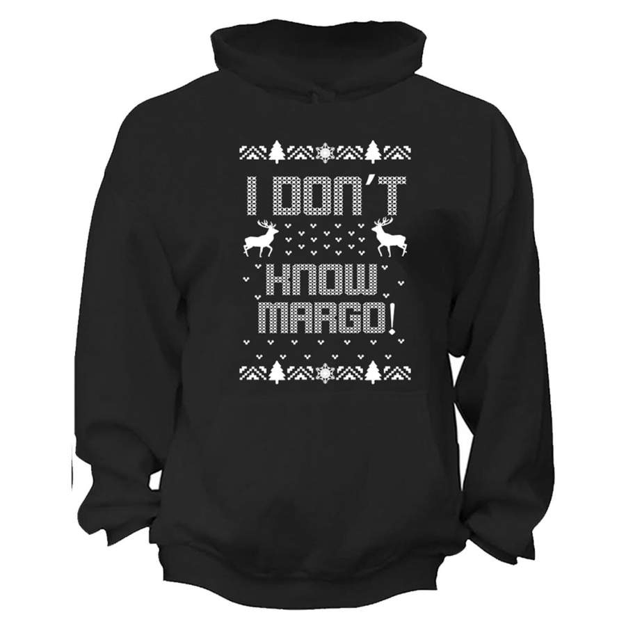 XtraFly Apparel Don’t Know Margo Griswold Ugly Christmas Hooded-Sweatshirt Pullover Hoodie