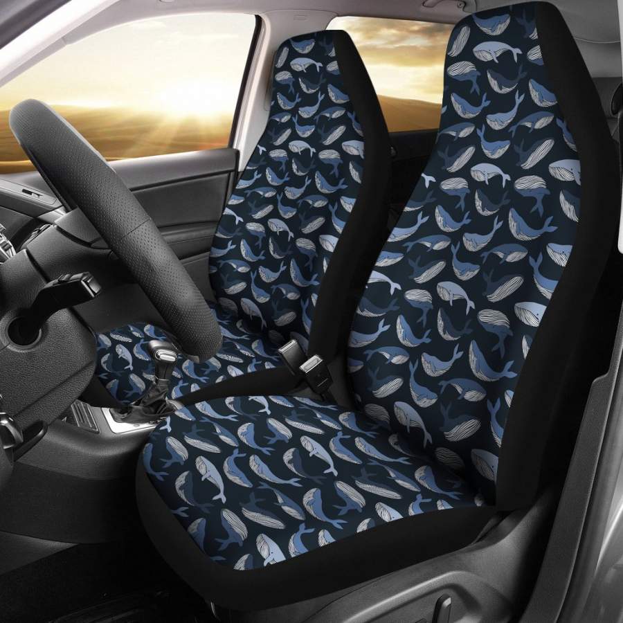 Humpback Whale Pattern Print Universal Fit Car Seat Cover