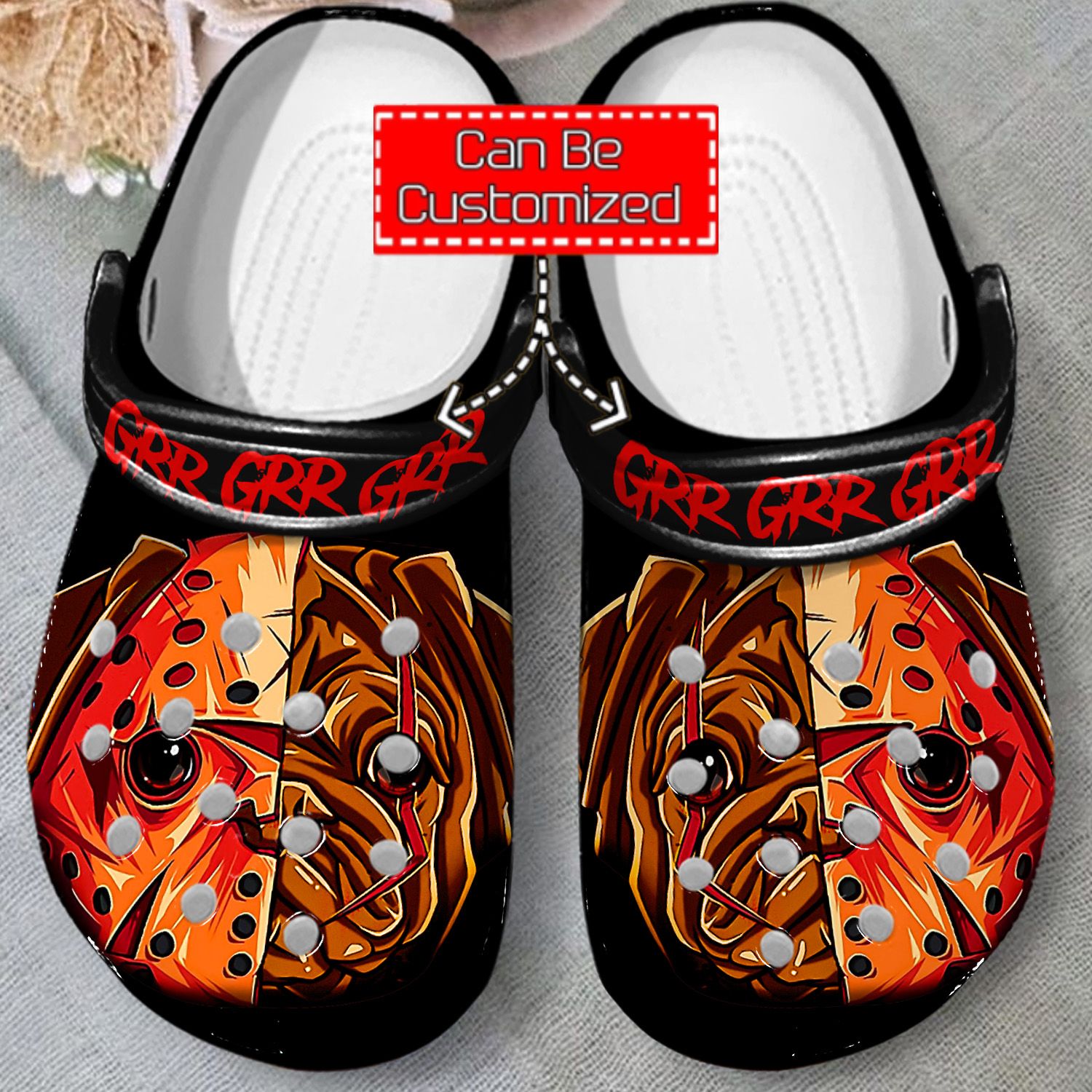 Animal Print Crocs – Honor Mask Pug Dog Clog Shoes