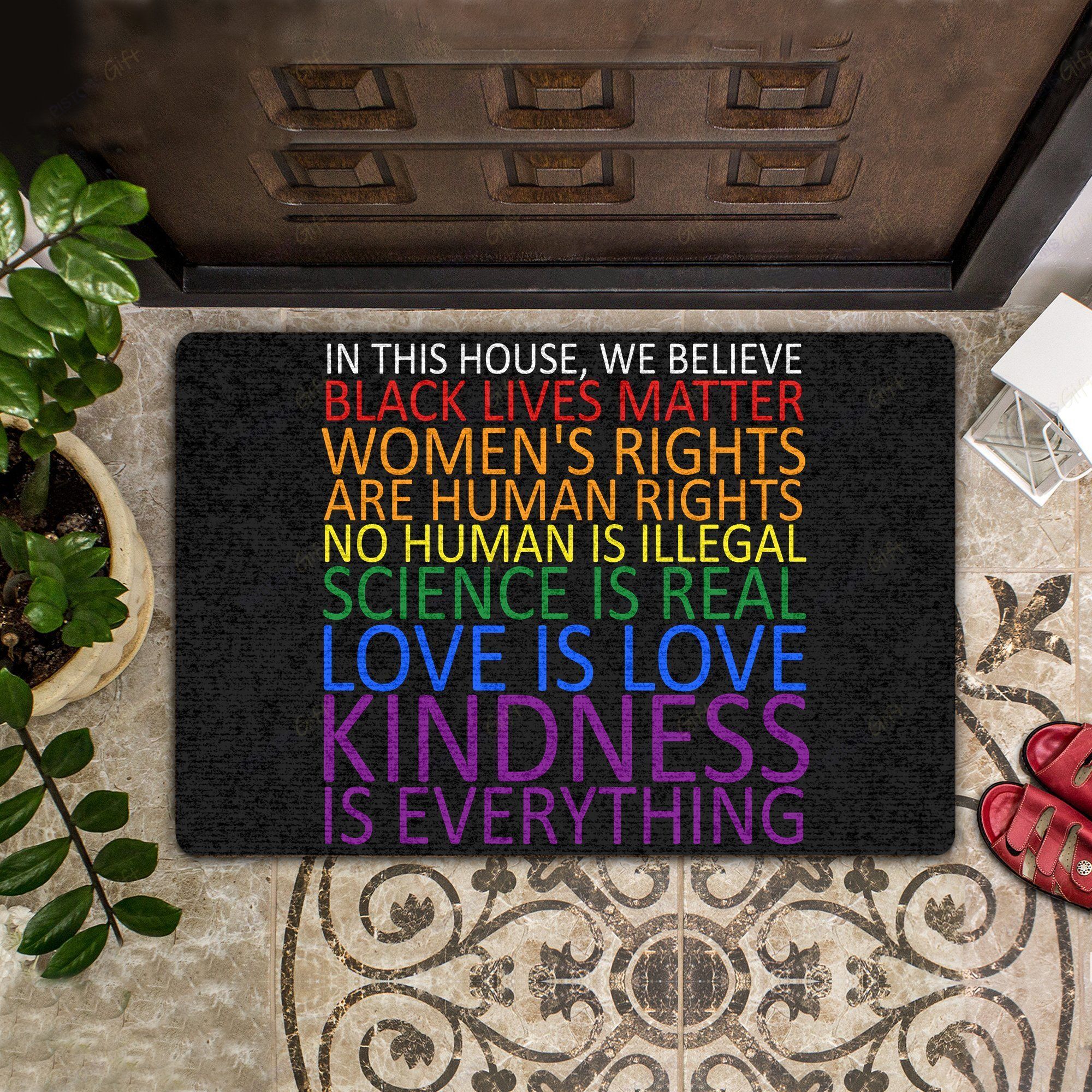 In This House, We Believe Black Lives Matter All Over Printing Doormat