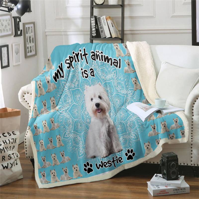 Westie Is My Spirit Animal CLH2312425F Sherpa Fleece Blanket