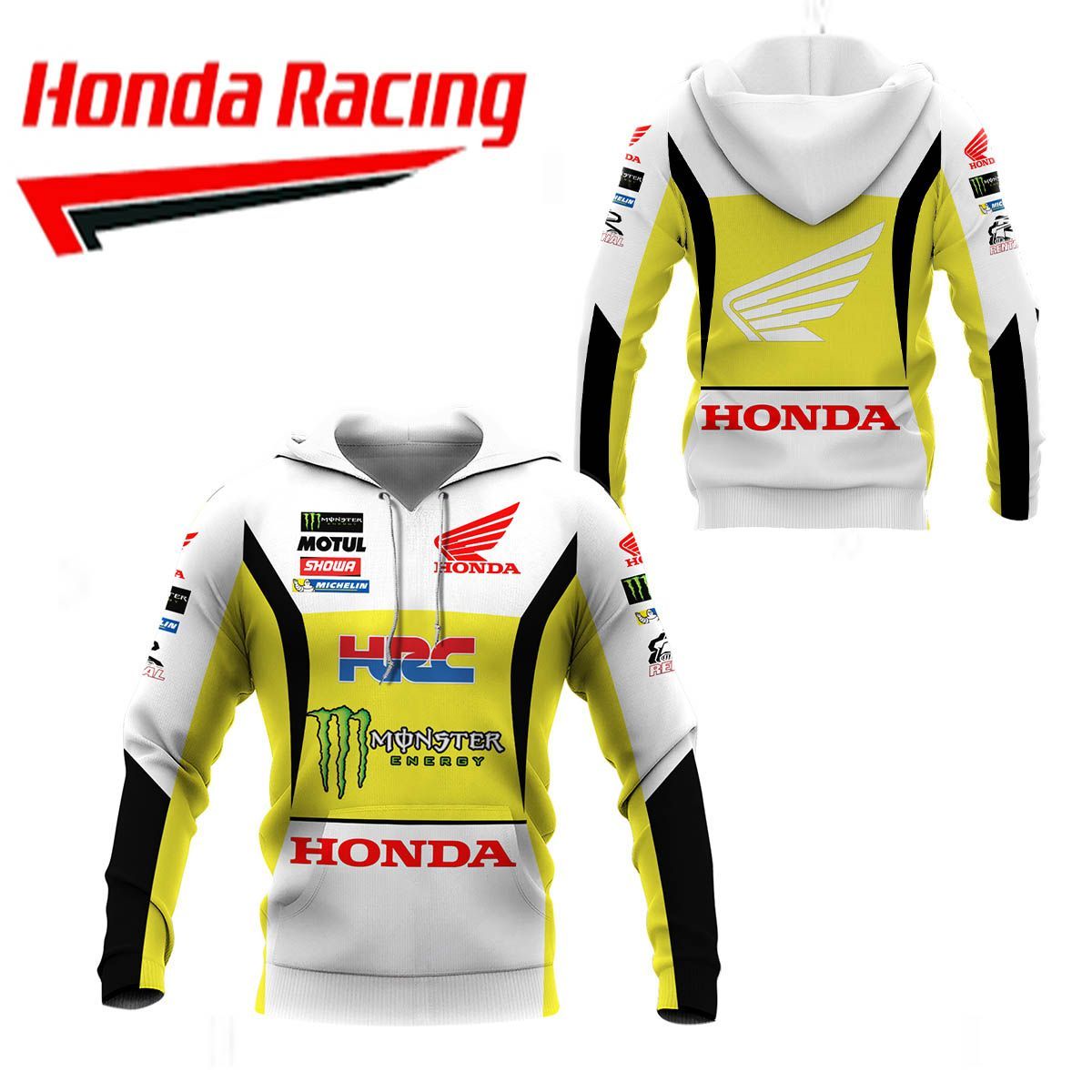 3D All Over Printed Honda Racing NTH- NH Shirts Ver 3 (Yellow)