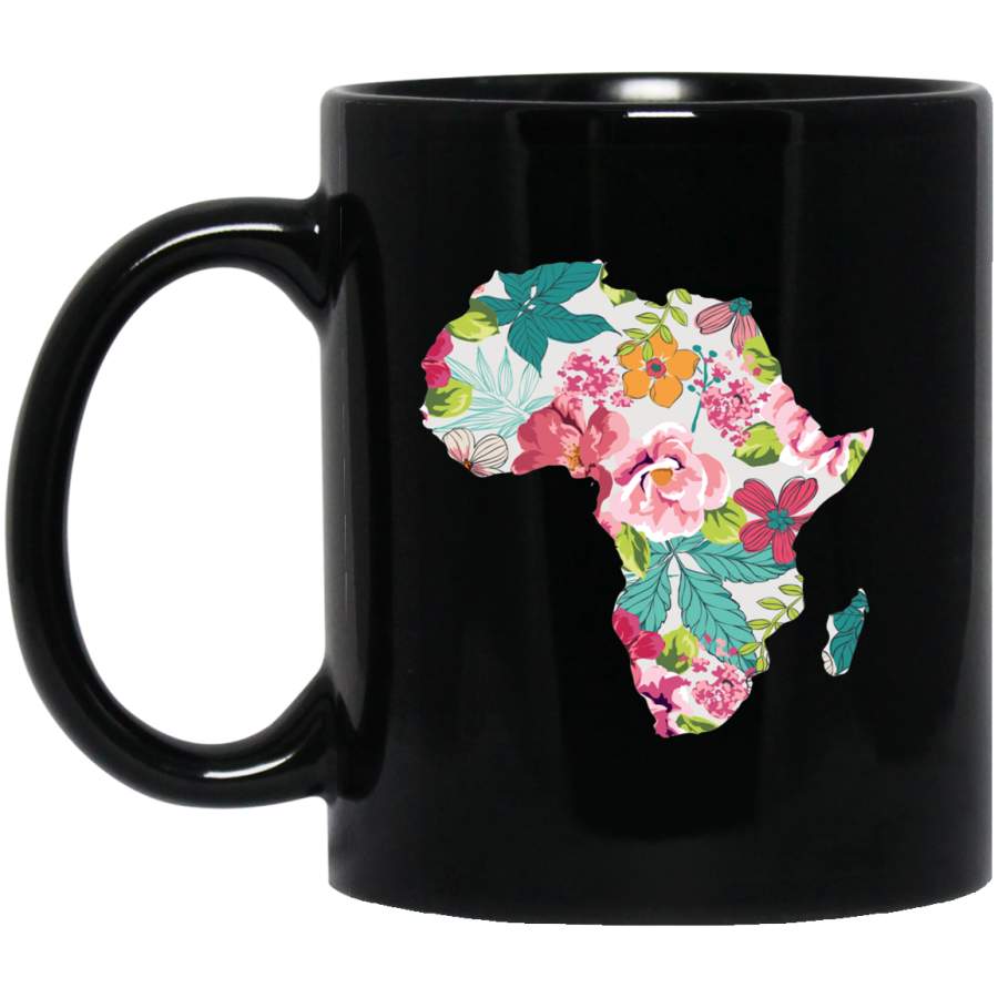 African American Coffee Mug Flowers Map Of African American 11oz – 15oz Black Mug