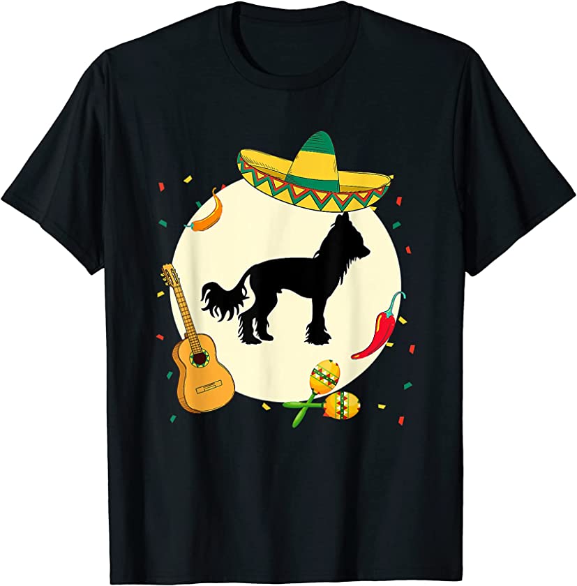 Dog Puppy Lover Mexican Chinese Crested Cinco de Mayo T-Shirt