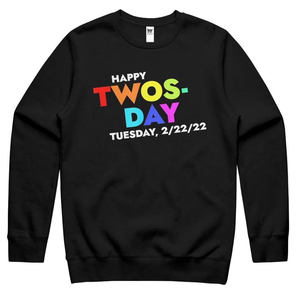 Twosday Tuesday February 22Nd 2022 Funny 22222 Souvenir Crewneck Sweatshirt