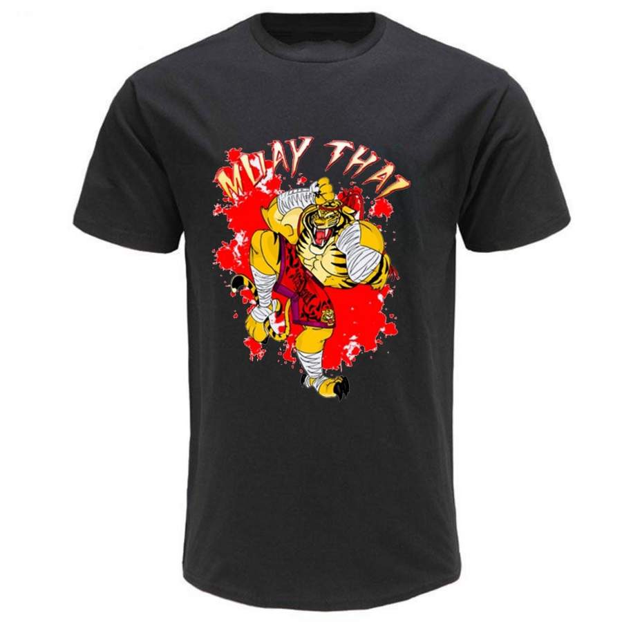 Fashion Men Fashion Children T-Shirt Muay Thai T-Shirt Kids Short Sleeved Cartoon Tiger