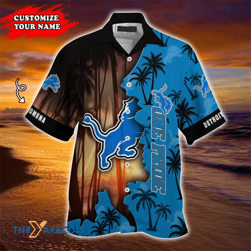 Detroit Lions Nfl Team Gift For Fan Personalized Custom Name Short Sleeve Hawaii Shirt Ha84615