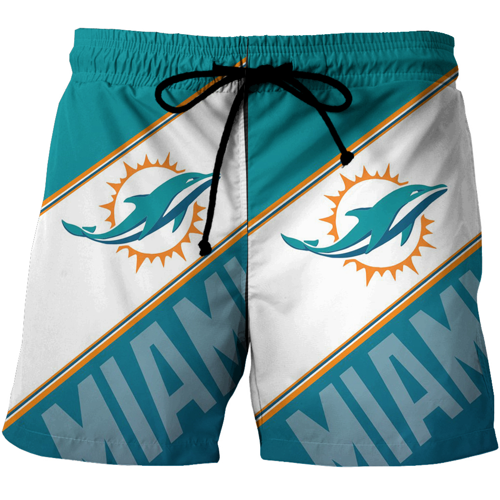 Miami Dolphins Logo 2 3D All Over Print Summer Beach Hawaiian Short