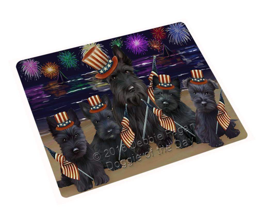 4Th Of July Independence Day Firework Scottish Terriers Dog Blanket Blnkt56568 (37X57 Sherpa)