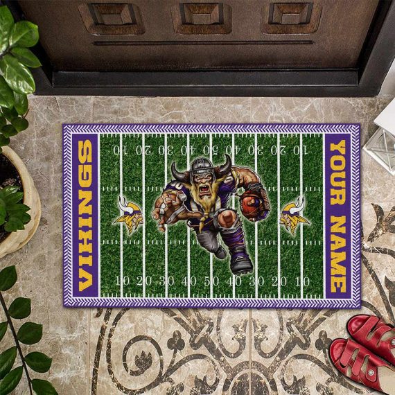 Minnesota Vikings Vintage Design Classic Custom Name Entrance Doormat Rug