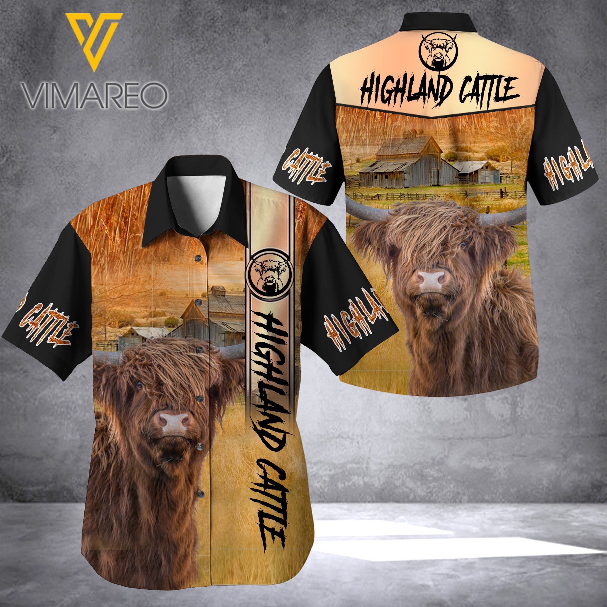 Highland Cattle Printed Hawaiian Shirt Ha27353