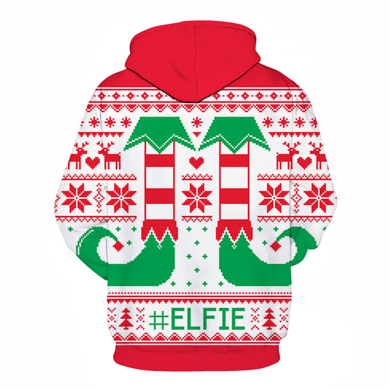 3D Christmas Elfie Hoodie – Sweatshirt, Hoodie, Pullover
