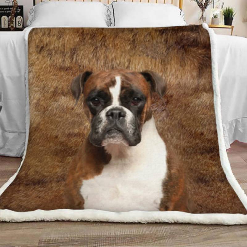 Boxer Dog Sherpa Blanket JR1002 69O50