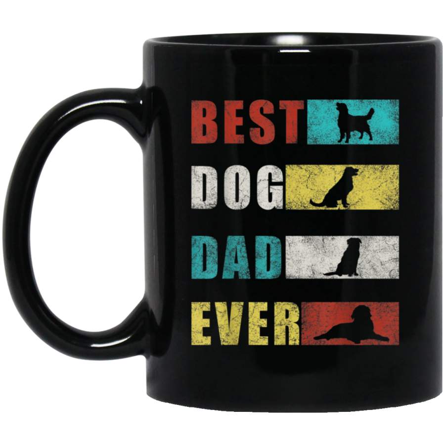 Best Dog Dad Ever Golden Retriever Retro Vintage Gift Mug