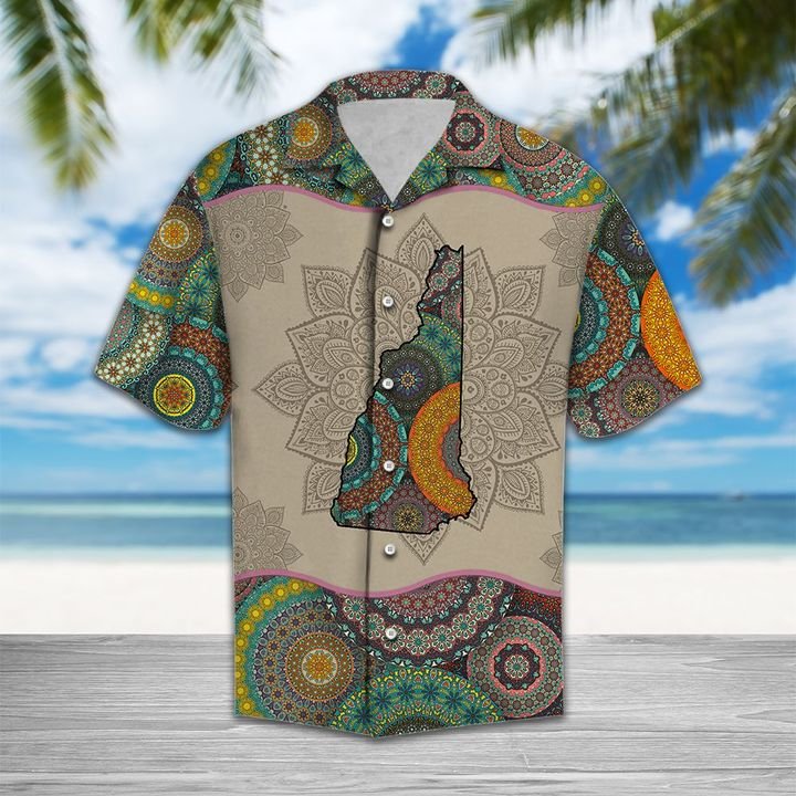 Awesome New Hampshire Mandala Hawaiian Shirt Summer Button Up For Men, Women, Couple