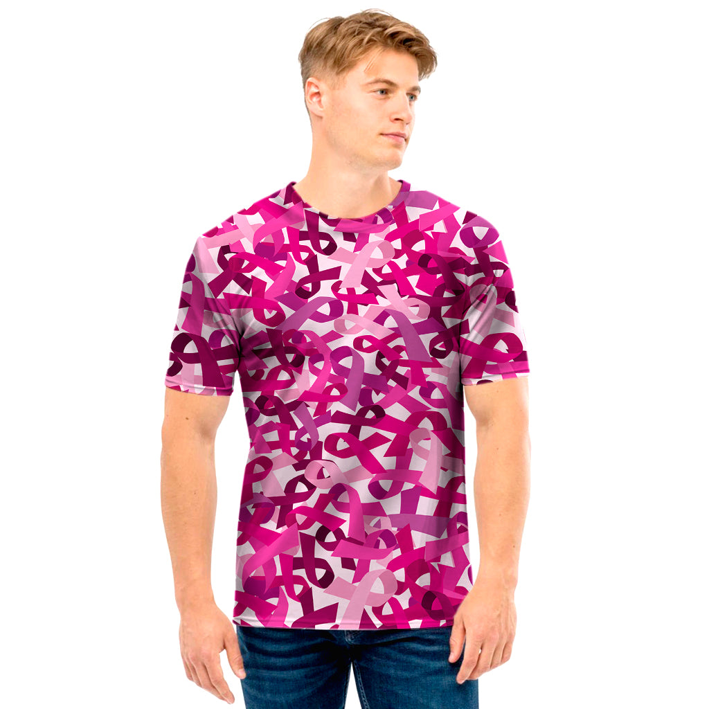 Breast Cancer Awareness Symbol Print Men’S T-Shirt