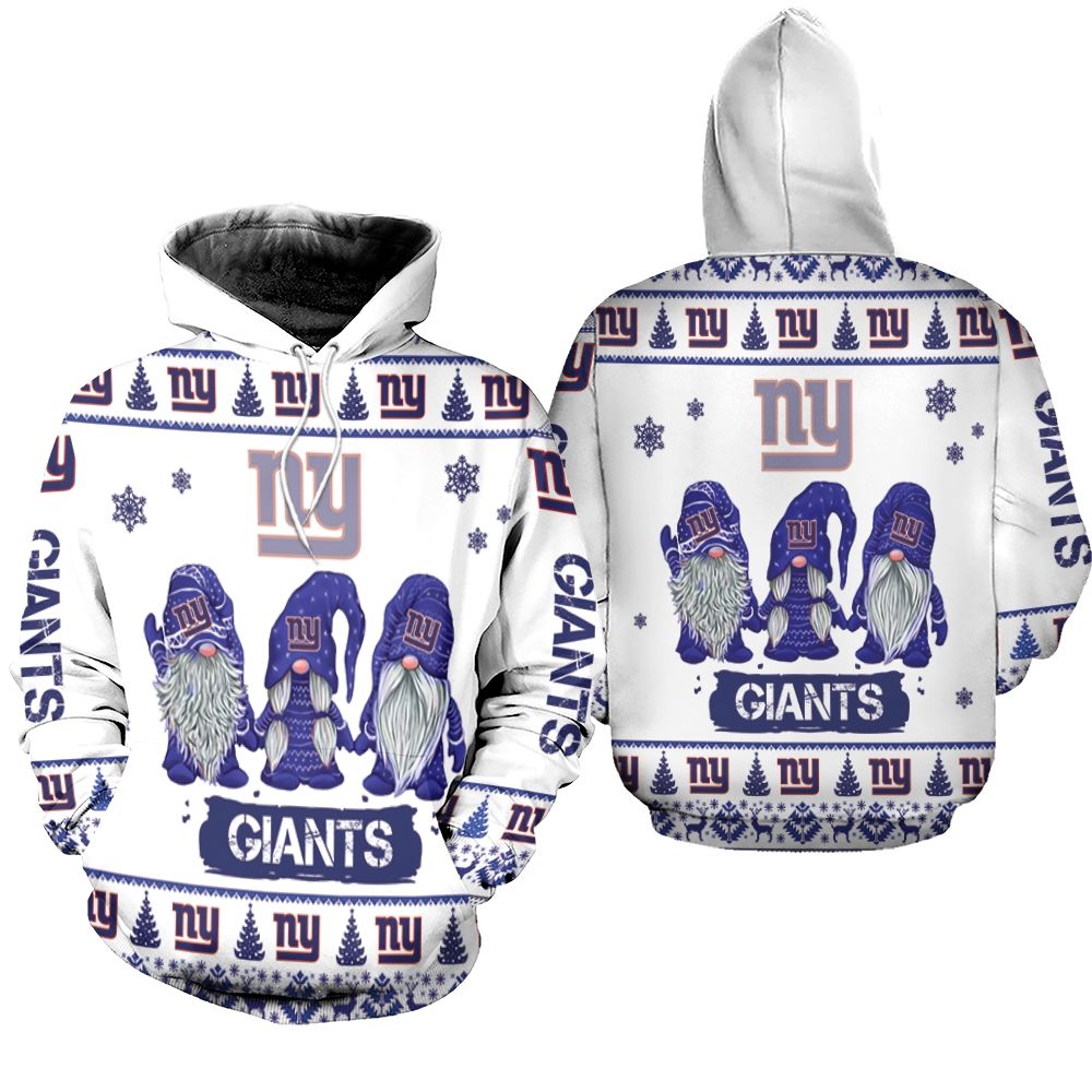 Christmas Gnomes New York Giants Ugly Sweatshirt Christmas 3D Hoodie